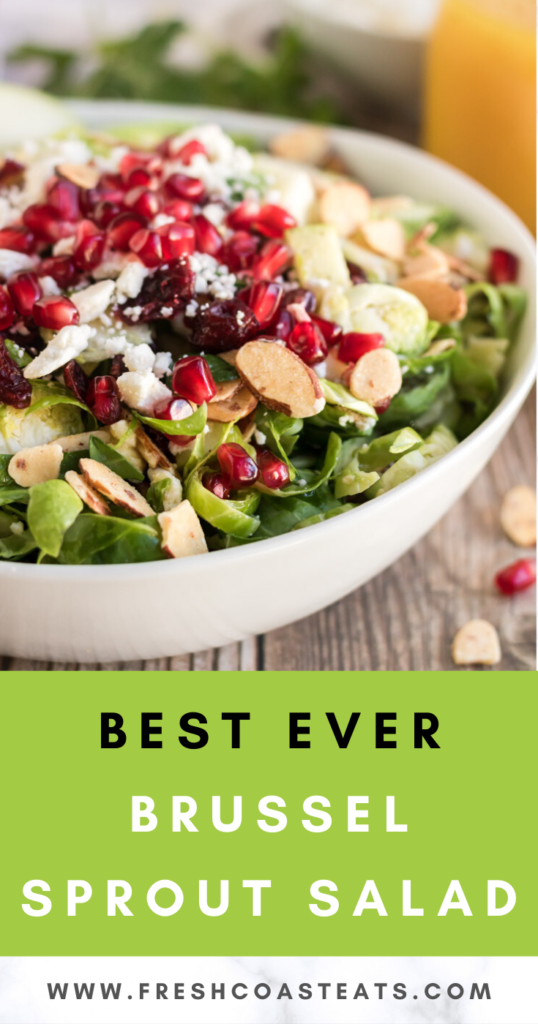 Pinterest image for Brussel Sprout Salad 