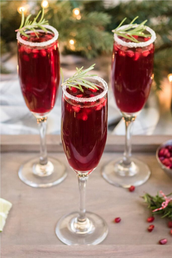 Simple Elegant Holiday Pomegranate Mimosa - Fresh Coast Eats