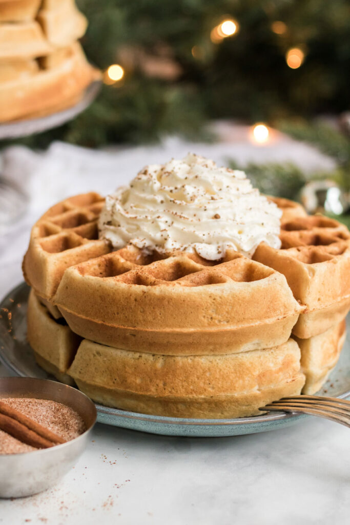 Easy Eggnog Waffles Recipe from scratch - Fresh Coast Eats