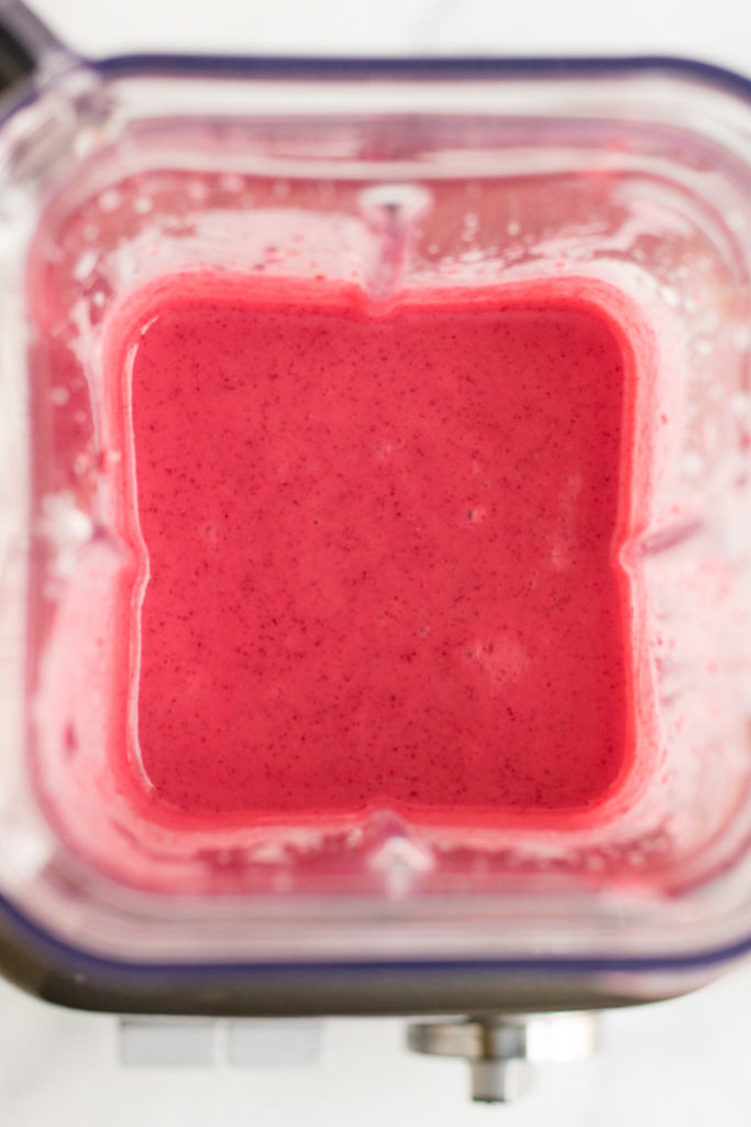 cranberry smoothie in a blender