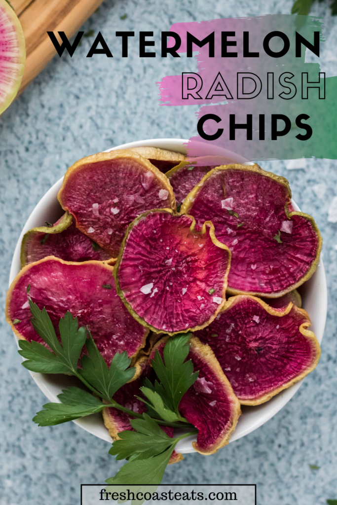 Pinterest image for Roasted Watermelon Chips