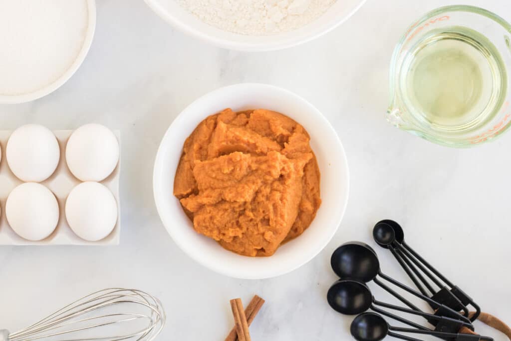 Ingredients for gluten free pumpkin bread