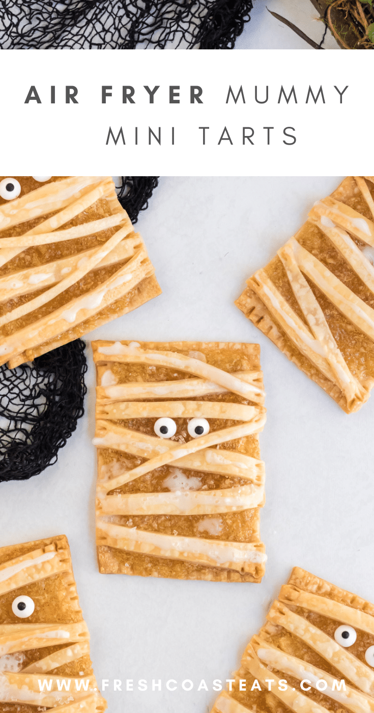 Pinterest Image for Air Fryer Mummy Apple Mini Tarts