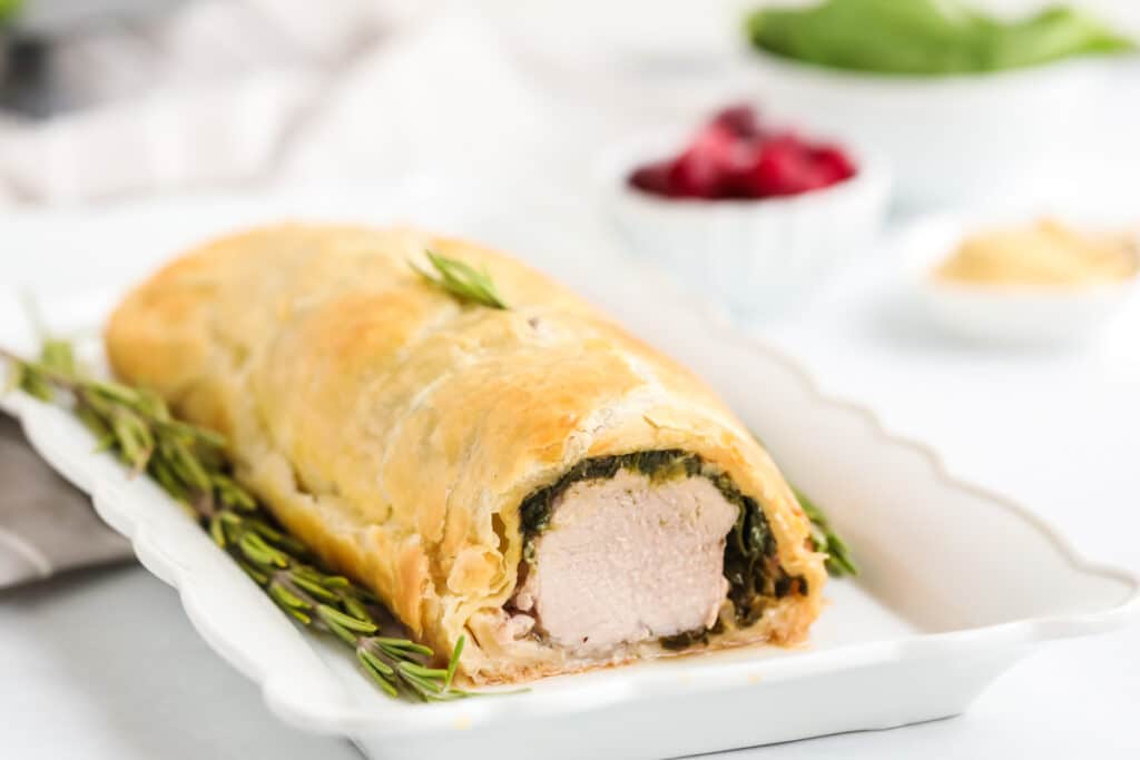 pork wellington on a plate