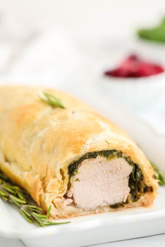 pork wellington on a plate