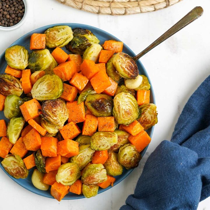 Roasted Brussel Sprouts and Sweet Potatoes Fresh Coast Eats