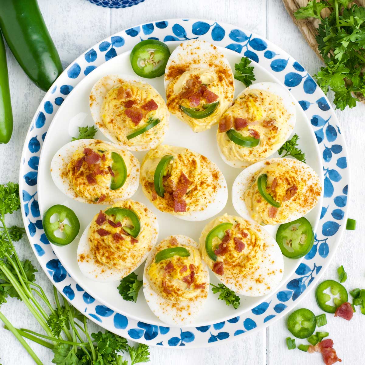 Spicy Deviled Eggs with Bacon and Jalapeno - Chili Pepper Madness