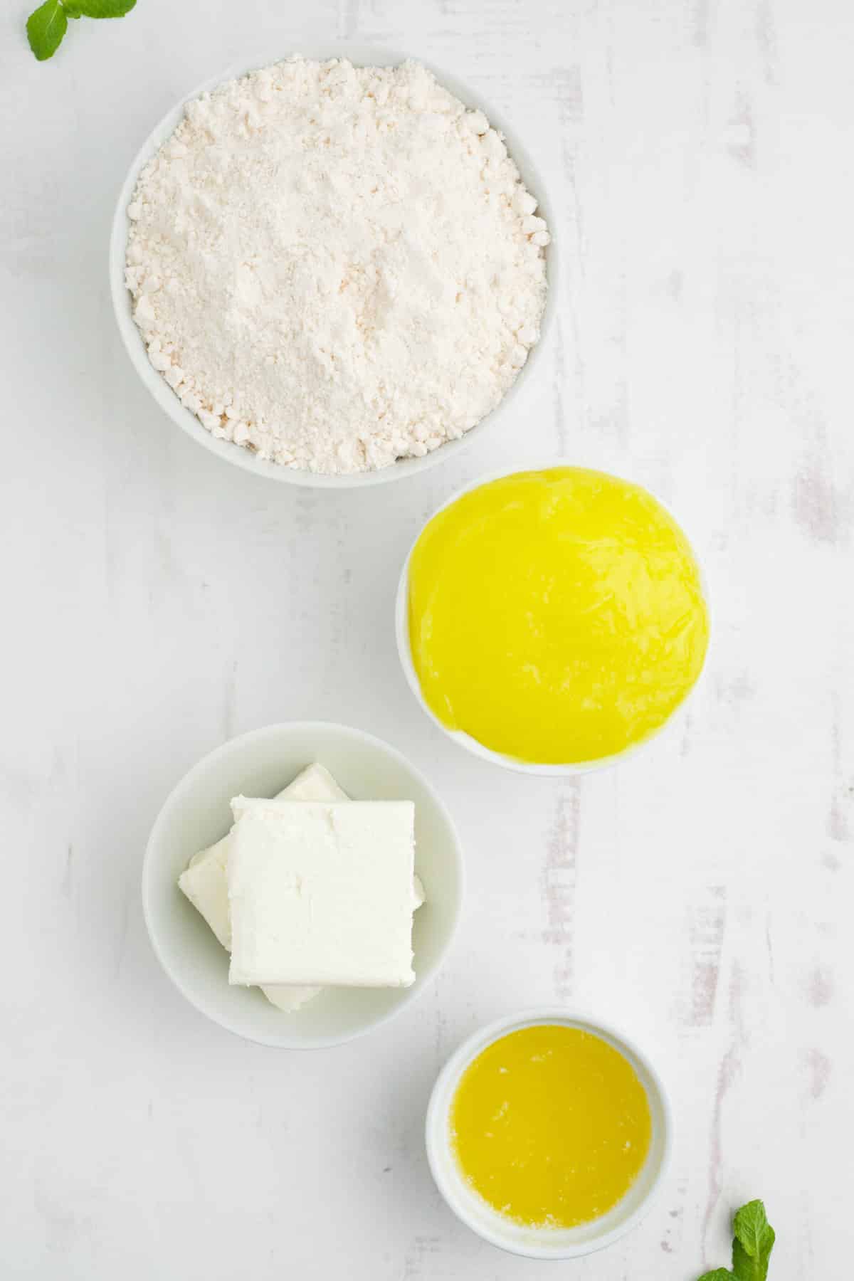 Ingredients to make lemon dump cake on the counter.