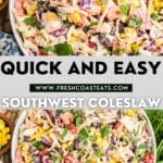 A stacked image pin for southwest coleslaw