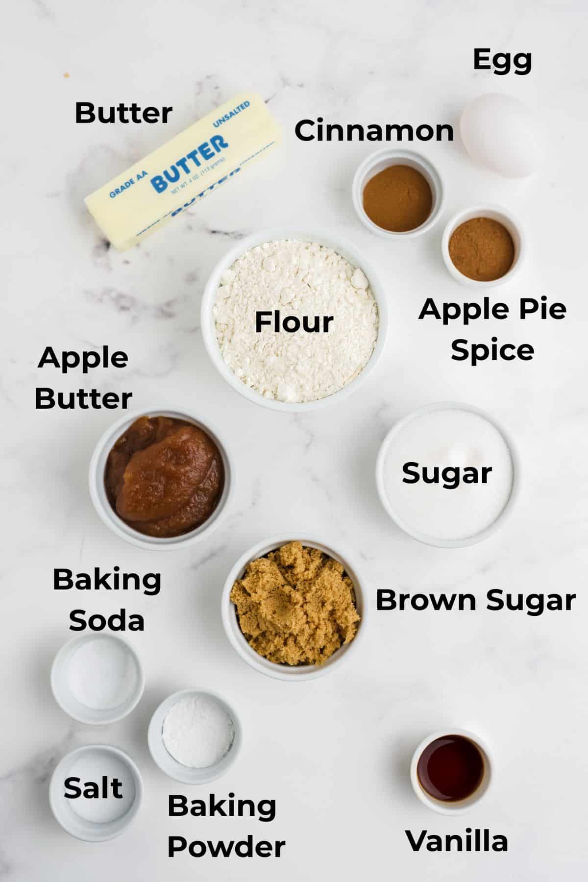 ingredients for apple butter cookies