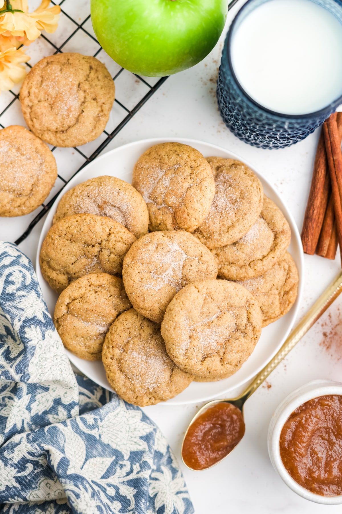 a plate of apple butter cookies