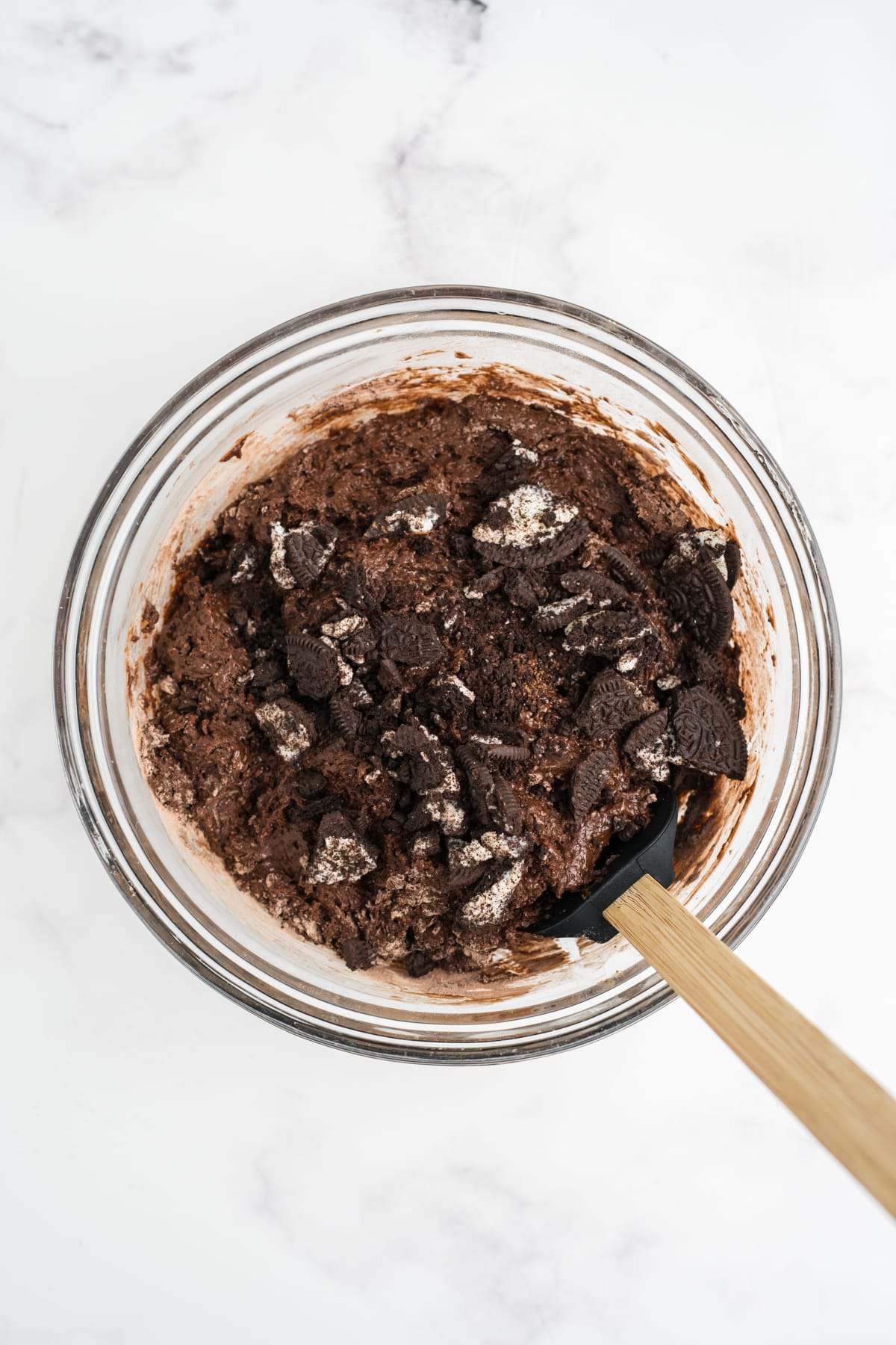 Oreo cookies added to the muffin batter. 