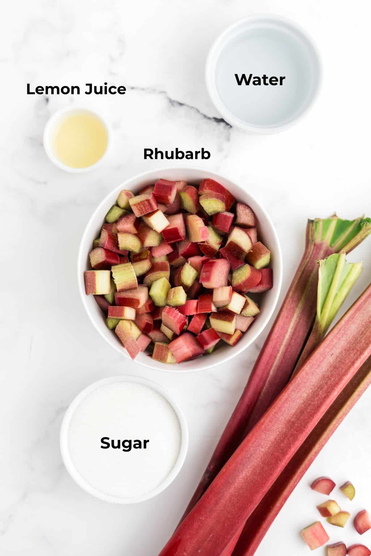 Ingredients Image for Rhubarb Simple Syrup