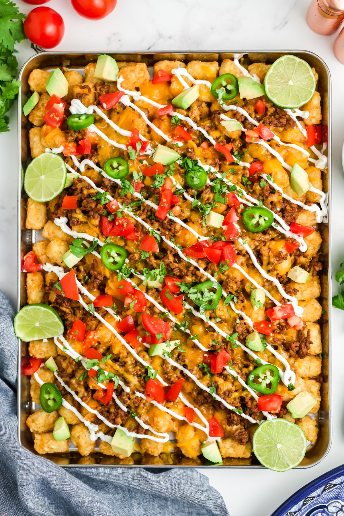 Totchos recipe on a pan.