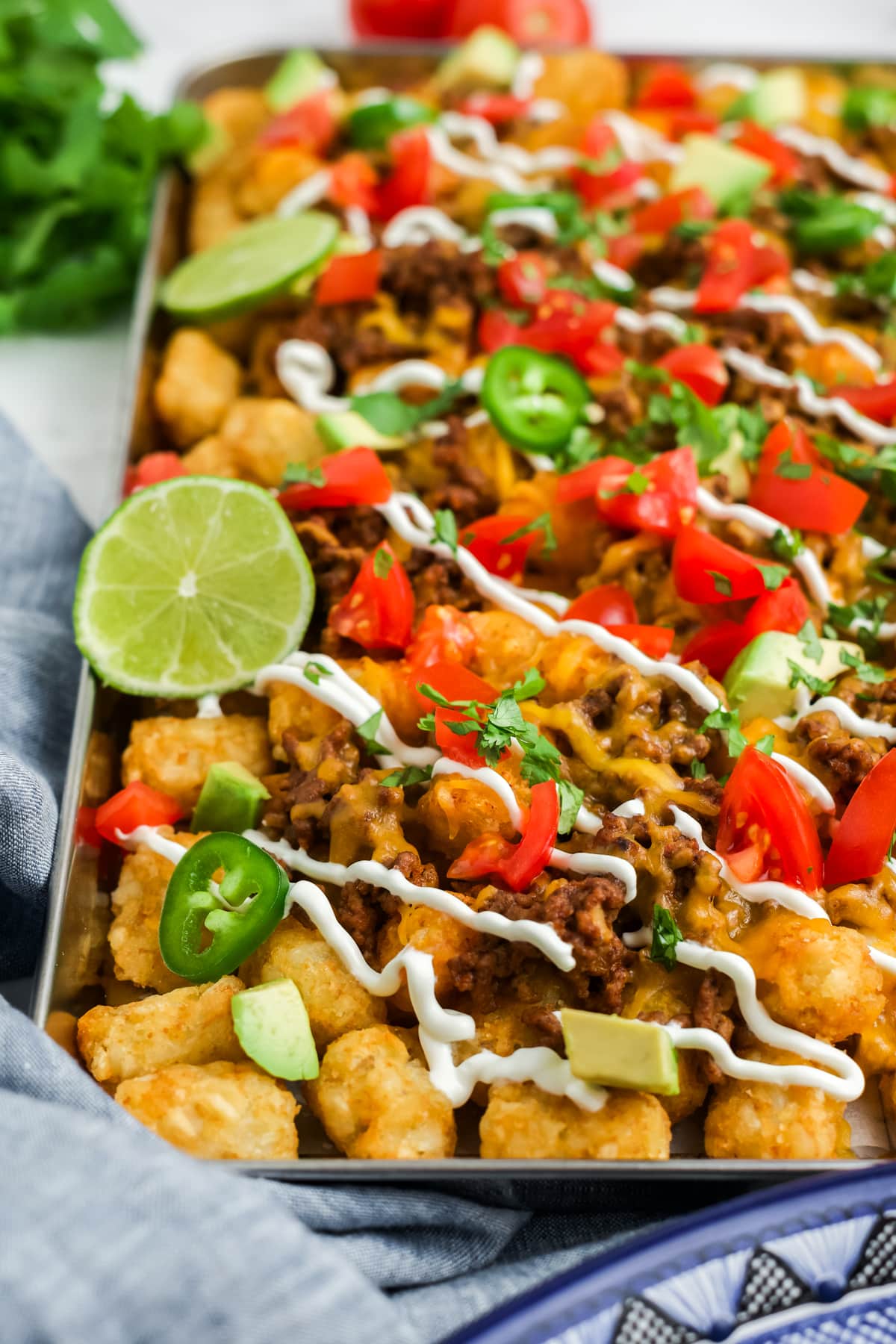 Totchos recipe on a pan.