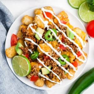 Totchos on a plate.