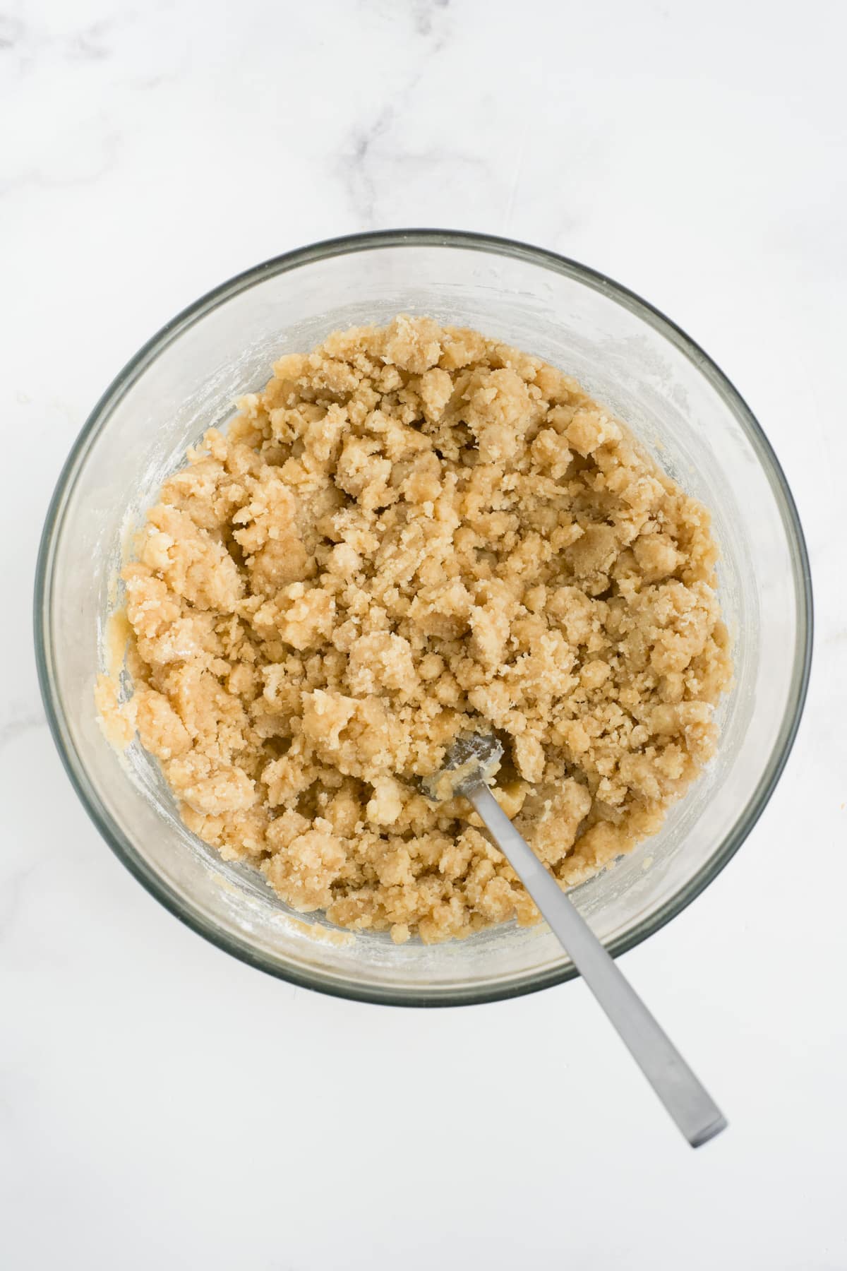 Muffin streusel topping mixed in a bowl.