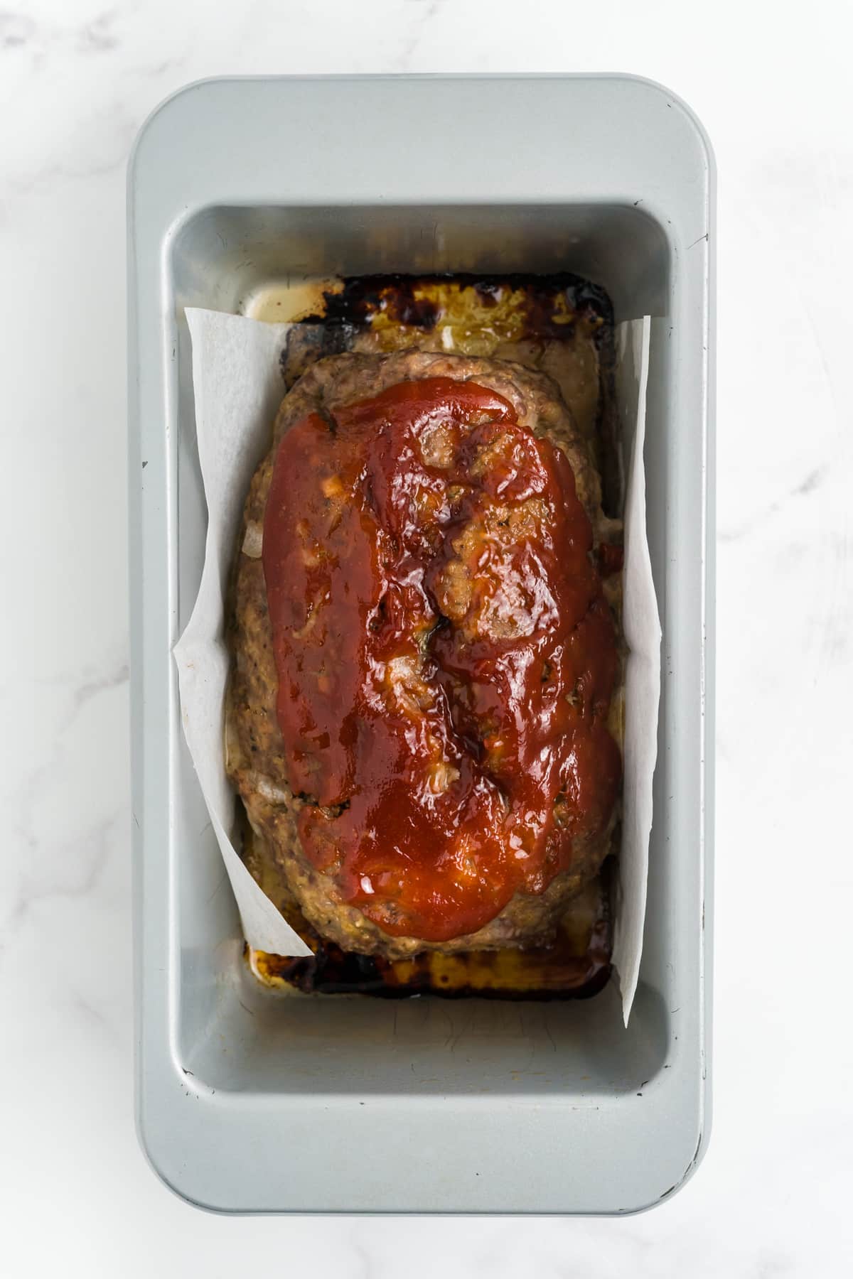 The meatloaf cooked and cooling.