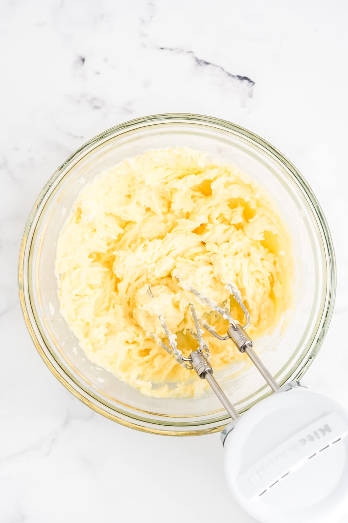 Egg and vanilla added to the mixture.